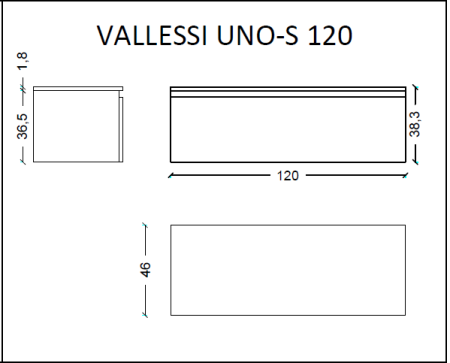 Тумба под столешницу 120 см ArmadiArt Vallessi Uno-S 897-120-W
