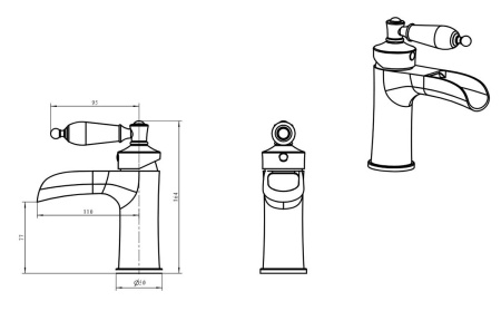 Смеситель для раковины Boheme Vogue 211-BL