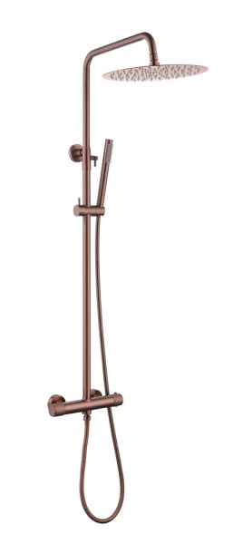Стойка для душа с термостатом UNO COPPER BRUSHED без излива 468-T-2-CB