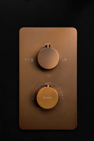 Смеситель встроенный с термостатом 3-х проходной CELL BRUSHED BRONZE 134-3-BRB