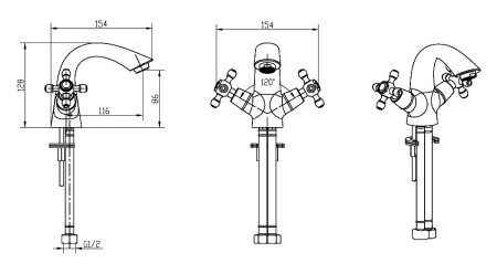 Смеситель для раковины Boheme Royal 311-BLC