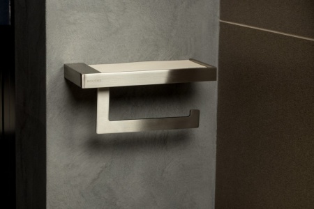 Держатель для туалетной бумаги c крышкой Qubic Nickel Brush 10721-NB