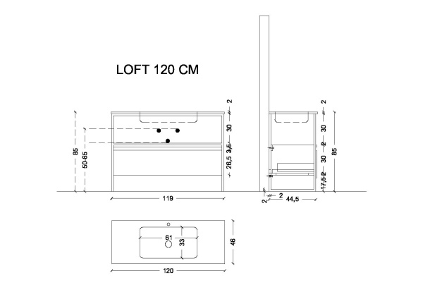 Тумба под консоль 120 см ArmadiArt Loft 894-120-W