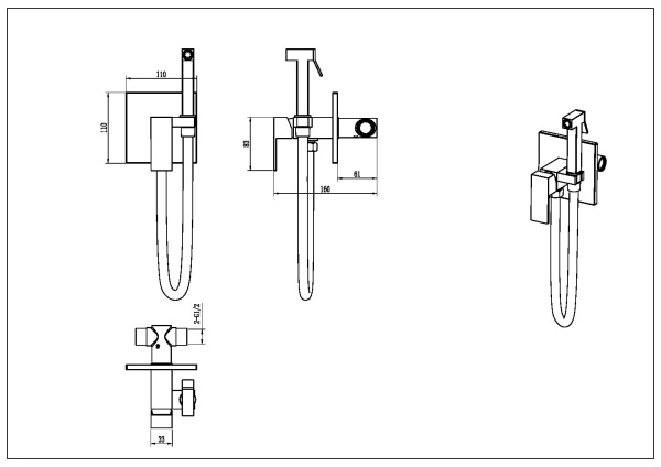 Гигиенический душ Boheme Qubic 477-CB