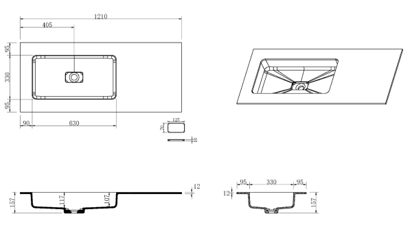 Раковина 121 см ArmadiArt Quatro 793-120-W-A продается только в комплекте с тумбой