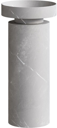Раковина Ø40 см на пьедестале ArmadiArt Sole Corian 801-GR+801-Base-Grey