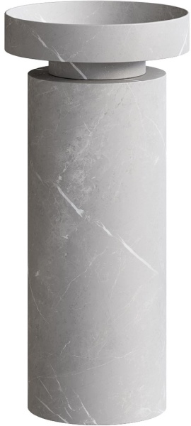 Раковина Ø40 см на пьедестале ArmadiArt Sole Corian 801-GR+801-Base-Grey