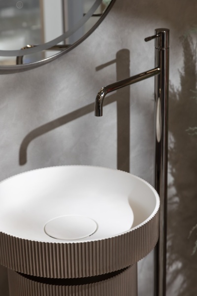 Раковина накладная Ø40 см ArmadiArt Sole Corian 801-R-D