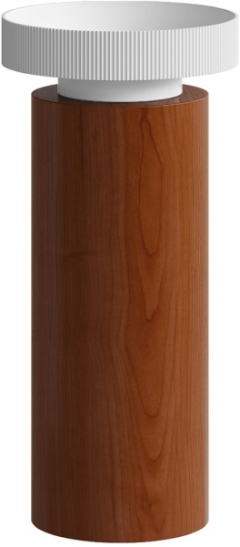 Раковина Ø40 см на пьедестале ArmadiArt Sole Corian 801-R-MW+801-Base-Rwood