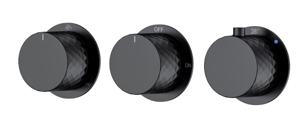 Смеситель встроенный с термостатом STICK DIAMOND MATT BLACK 3-проходной 124-T-3-B.1