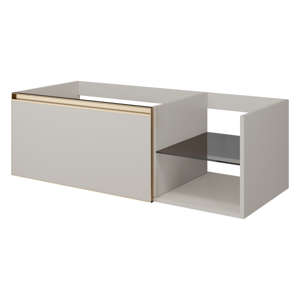 QUATRO 6 120см (80+40) тумба CASHMERE профиль MATT GOLD 790-M6-120-CM-MG