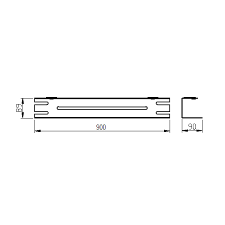 Полка подвесная 90см NICKEL BRUSH 10967-90-NB