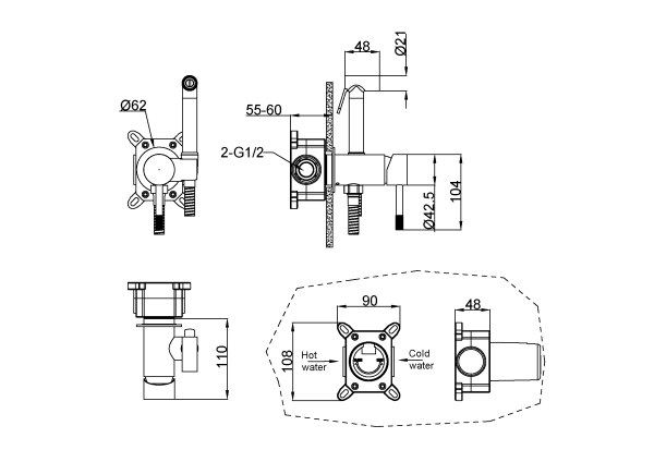 Гигиенический душ Boheme Uno 467-NB