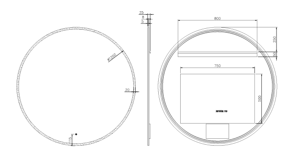 Зеркало с подсветкой и сенсорным управлением Ø120 см ArmadiArt Modern 545-120-MG