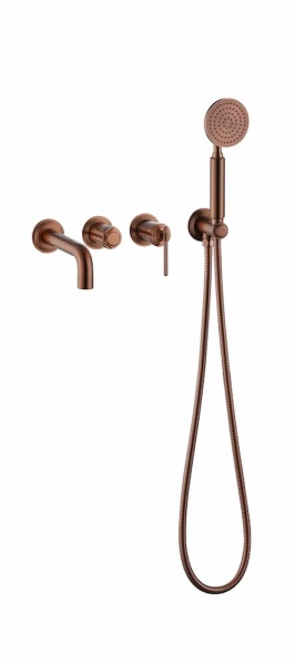 Смеситель встроенный + ручной душ + излив, ETERNA COPPER BRUSHED 174-3-CB