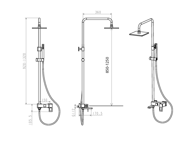 Душевая стойка Boheme Q 148-CRG