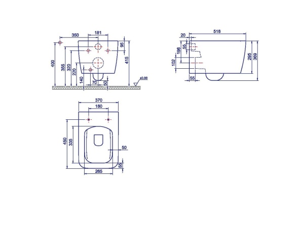 Унитаз подвесной Boheme Zen 967-WM