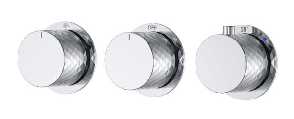 Смеситель встроенный с термостатом STICK DIAMOND CHROME 3-проходной 124-T-3-CR.1