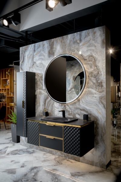 Тумба ROMBO 120cm Антрацит/золото 777-120-BG