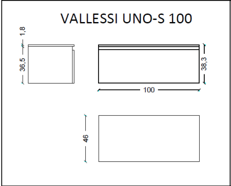 Тумба под столешницу 100 см ArmadiArt Vallessi Uno-S 897-100-W