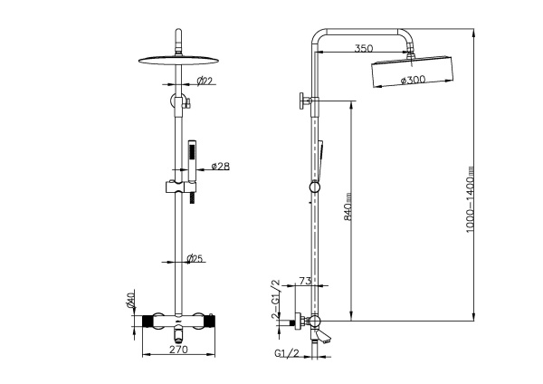Душевая стойка Boheme Uno 468-T-CR