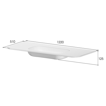 Раковина моноблок VOI 120см STONE FINISH DAPHNE 786-120-SF-D без отв.
