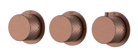 Смеситель встроенный с термостатом STICK DIAMOND BRUSHED BRONZE 3-проходной 124-T-3-BRB.1
