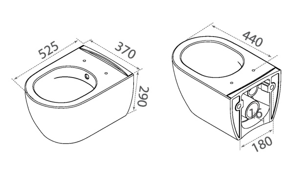 Унитаз подвесной Boheme Bianca 963-W