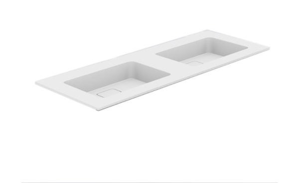 Раковина-моноблок накладная ArmadiArt QUATRO 140 WHITE (двойная) 1410*520*157 акрил