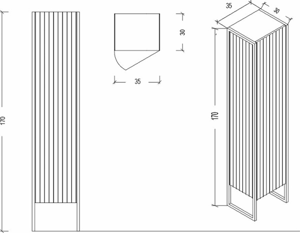 Пенал 30 см ArmadiArt Monaco 868-CPCR-R правый