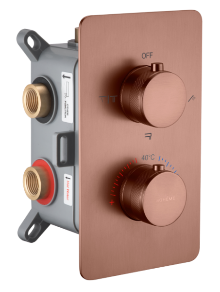 Смеситель встроенный с термостатом 3-х проходной CELL BRUSHED BRONZE 134-3-BRB