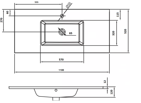 Раковина стеклянная 110 см ArmadiArt NeoArt 852-110-GF продается только в комплекте с тумбой
