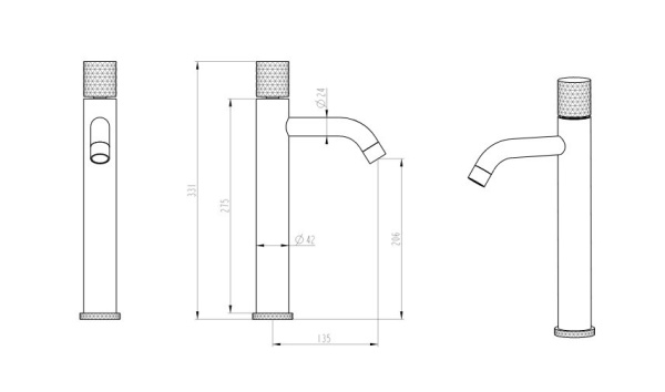 Смеситель для раковины Boheme Stick 122-CRB