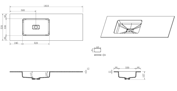 Раковина 141 см ArmadiArt Quatro 793-140-W-A продается только в комплекте с тумбой