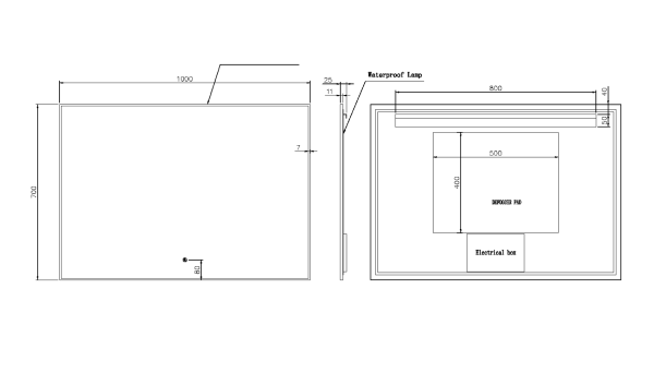 Зеркало с подсветкой и сенсорным управлением 100х70 см ArmadiArt Modern 543-100-MG