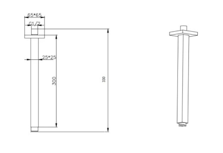 Держатель верхнего душа потолочный Boheme Uno 629-QUBIC-MW