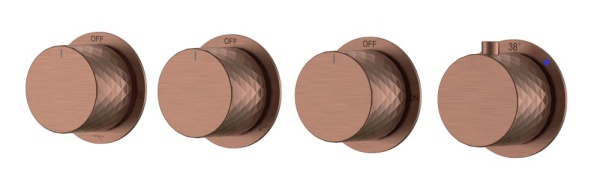 Смеситель встроенный с термостатом STICK DIAMOND COPPER BRUSHED 5-проходной 124-T-5-CB.1
