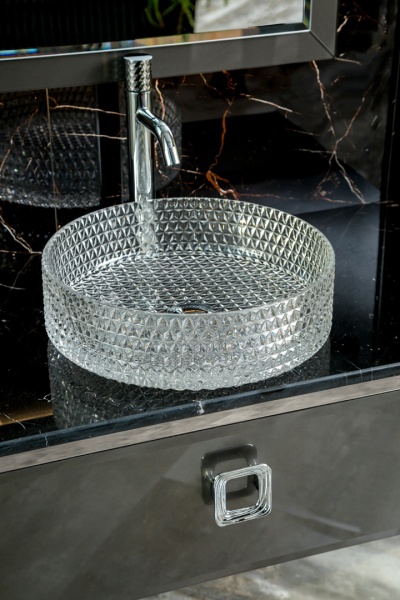 Раковина накладная хрустальная Ø39 см ArmadiArt NeoArt 817