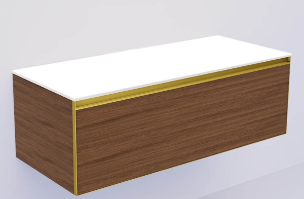QUATRO 1 120CM тумба BILBAO профиль MATT GOLD + внутр. подсв. 790-M1-120-B-MG-LED