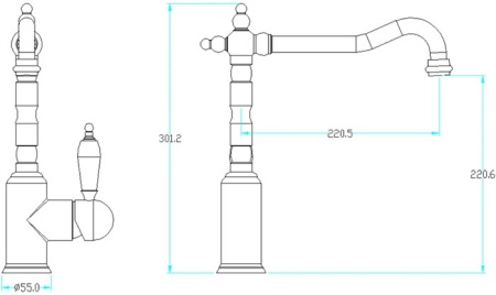 Смеситель для кухни Boheme Medici Ripresa 101-BSW