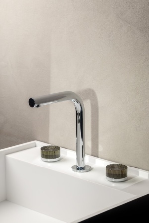 Смеситель из стены AURA на 3 отв. CHROME STELLA GREEN 152-CR-ST-GREEN