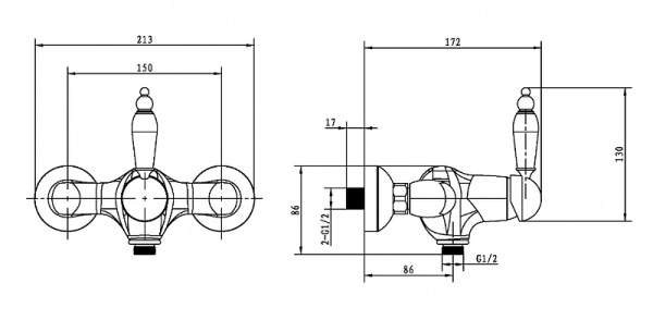 Смеситель для душа Boheme Tradizionale 284-BLC