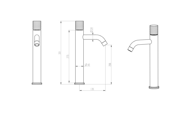 Смеситель для раковины Boheme Stick 122-CB