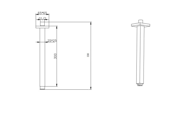 Держатель верхнего душа потолочный Boheme Qubic 629-QUBIC-NB