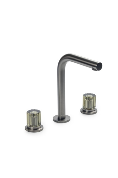 Смеситель из стены AURA на 3 отв. GUN METAL ELEGANTE GREEN 152-GM-EL-GREEN