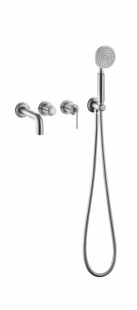 Смеситель встроенный + ручной душ + излив, ETERNA NICKEL BRUSH 174-3-NB