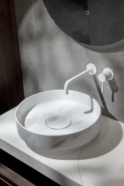 Раковина накладная Ø40 см ArmadiArt Sole Corian 801-CLCT