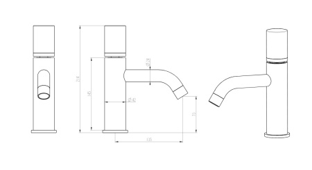 Смеситель для раковины Boheme Stick 121-W-MR-W