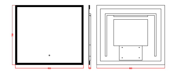 Зеркало с подсветкой и сенсорным управлением 80х70 см ArmadiArt 544-080