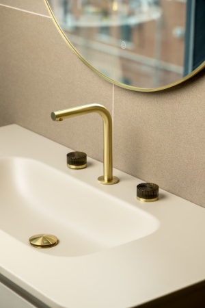 Смеситель из стены AURA на 3 отв. MATT GOLD STELLA GREEN 152-MG-ST-GREEN